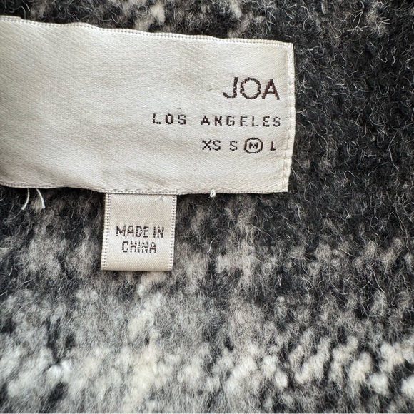 J.O.A. Black and Gray Plaid Coat Wool Blend Belt M - Picture 6 of 7